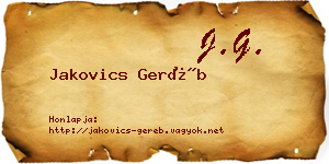 Jakovics Geréb névjegykártya